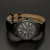  Shop Authentic Tommy Hilfiger Austin Black Dial Black Leather Strap Watch for Men - 1791638 - Luxxuri
