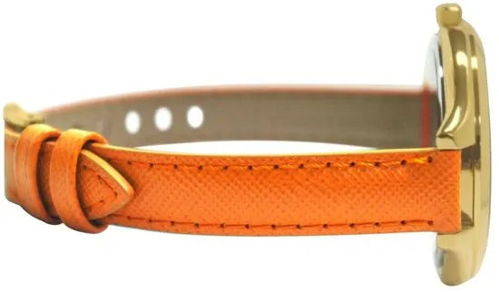  Shop Authentic Michael Kors Runway Quartz Gold Dial Orange Leather Strap Watch For Women - MK2275 - Luxxuri