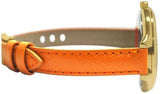 Shop Authentic Michael Kors Runway Quartz Gold Dial Orange Leather Strap Watch For Women - MK2275 - Luxxuri