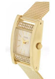 Shop Authentic Guess Nouveau Diamonds Gold Dial Gold Mesh Bracelet Watch for Women - W0127L2 - Luxxuri
