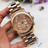  Shop Authentic Michael Kors Runway Chronograph Rose Gold Dial Rose Gold Steel Strap Watch for Men - MK8096 - Luxxuri