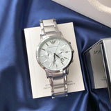  Shop Authentic Emporio Armani Renato Chronograph Cream Dial Silver Steel Strap Watch For Men - AR2458 - Luxxuri