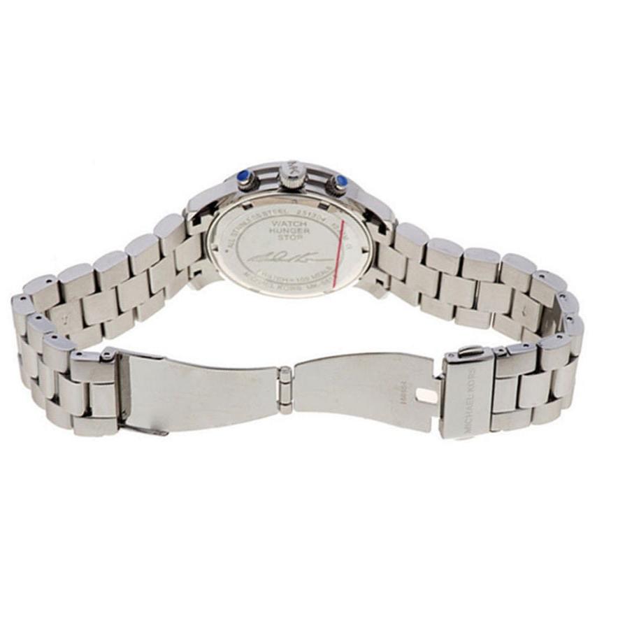 Michael Kors Hunger Stop 100 Series Navy Blue Dial Silver Steel Strap Watch for Women - MK5814