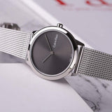  Shop Authentic Calvin Klein Minimal Grey Dial Silver Mesh Bracelet Watch for Women - K3M221Y3 - Luxxuri