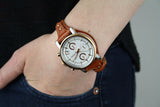  Shop Authentic Fossil Boyfriend Chronograph White Dial Brown Leather Strap Watch for Women - ES3837 - Luxxuri