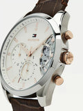  Shop Authentic Tommy Hilfiger Baker Chronograph White Dial Brown Leather Strap Watch For Men - 1710450 - Luxxuri