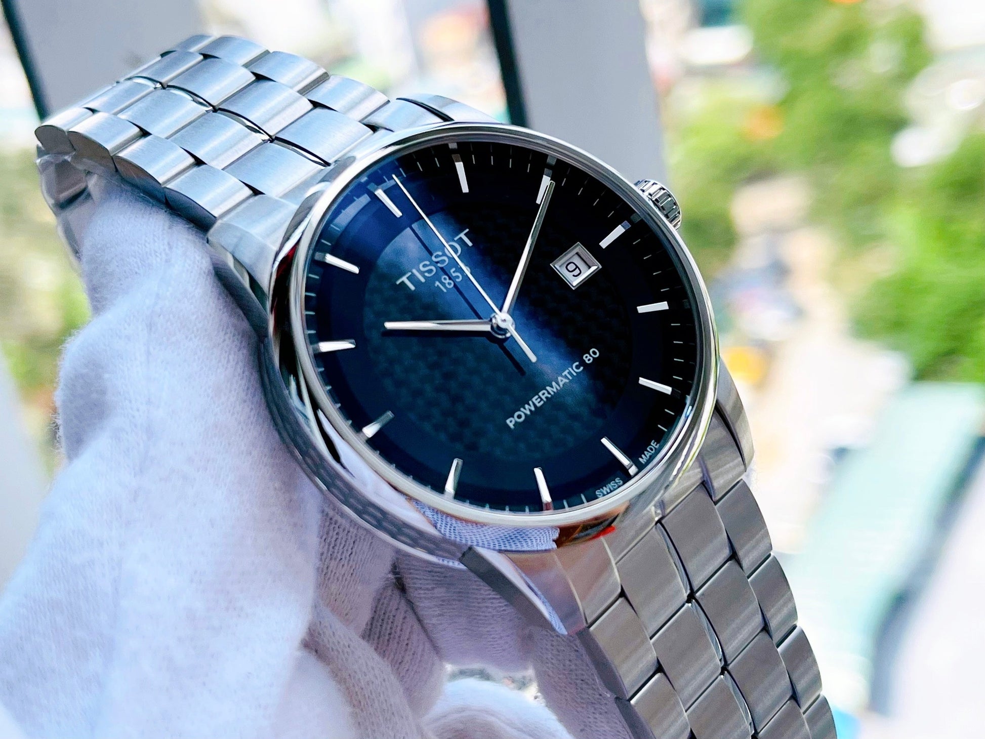  Shop Authentic Tissot Luxury Powermatic 80 Black Dial Silver Steel Strap Watch for Men - T086.407.11.201.02 - Luxxuri