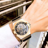  Shop Authentic Maserati Potenza Automatic Skeleton Grey Dial Black Leather Strap Watch For Men - R8821108037 - Luxxuri
