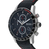  Shop Authentic Hugo Boss Rafale Chronograph Black Dial Black Leather Strap Watch For Men - 1513390 - Luxxuri