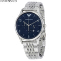  Shop Authentic Emporio Armani Chronograph Blue Dial Silver Steel Strap Watch For Men - AR1942 - Luxxuri