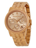  Shop Authentic Michael Kors Ritz Chronograph Rose Gold Dial Rose Gold Steel Strap Watch for Women - MK6077 - Luxxuri