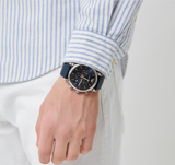  Shop Authentic Emporio Armani Luigi Chronograph Blue Dial Blue Leather Strap Watch For Men - AR11451 - Luxxuri