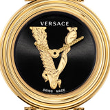  Shop Authentic Versace V Virtus Quartz Black Dial Gold Steel Strap Watch For Women - VET300121 - Luxxuri