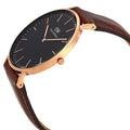  Shop Authentic Daniel Wellington Bristol Black Dial Brown Leather Strap Watch For Men - DW00100125 - Luxxuri