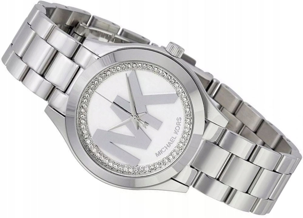 Michael Kors Mini Slim Runway Silver Dial Silver Steel Strap Watch for Women - MK3548
