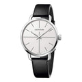  Shop Authentic Calvin Klein Evan White Dial Black Leather Strap Watch for Women - K7B231CY - Luxxuri