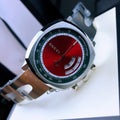  Shop Authentic Gucci Grip Quartz Chronograph Red Dial Silver Steel Strap Watch For Men - YA157303 - Luxxuri