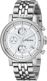  Shop Authentic Fossil Boyfriend Chronograph Silver Dial Silver Steel Strap Watch for Women - ES2198 - Luxxuri