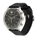  Shop Authentic Emporio Armani Aviator Chronograph Black Dial Black Leather Strap Watch For Men - AR11143 - Luxxuri