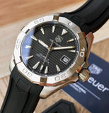  Shop Authentic Tag Heuer Aquaracer Automatic Caliber 5 Black Dial Black Rubber Strap Watch for Men - WAY2110.FT8021 - Luxxuri