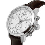  Shop Authentic Tissot PRC 200 Chronograph Silver Dial Brown Leather Strap Watch For Men - T055.417.16.037.00 - Luxxuri