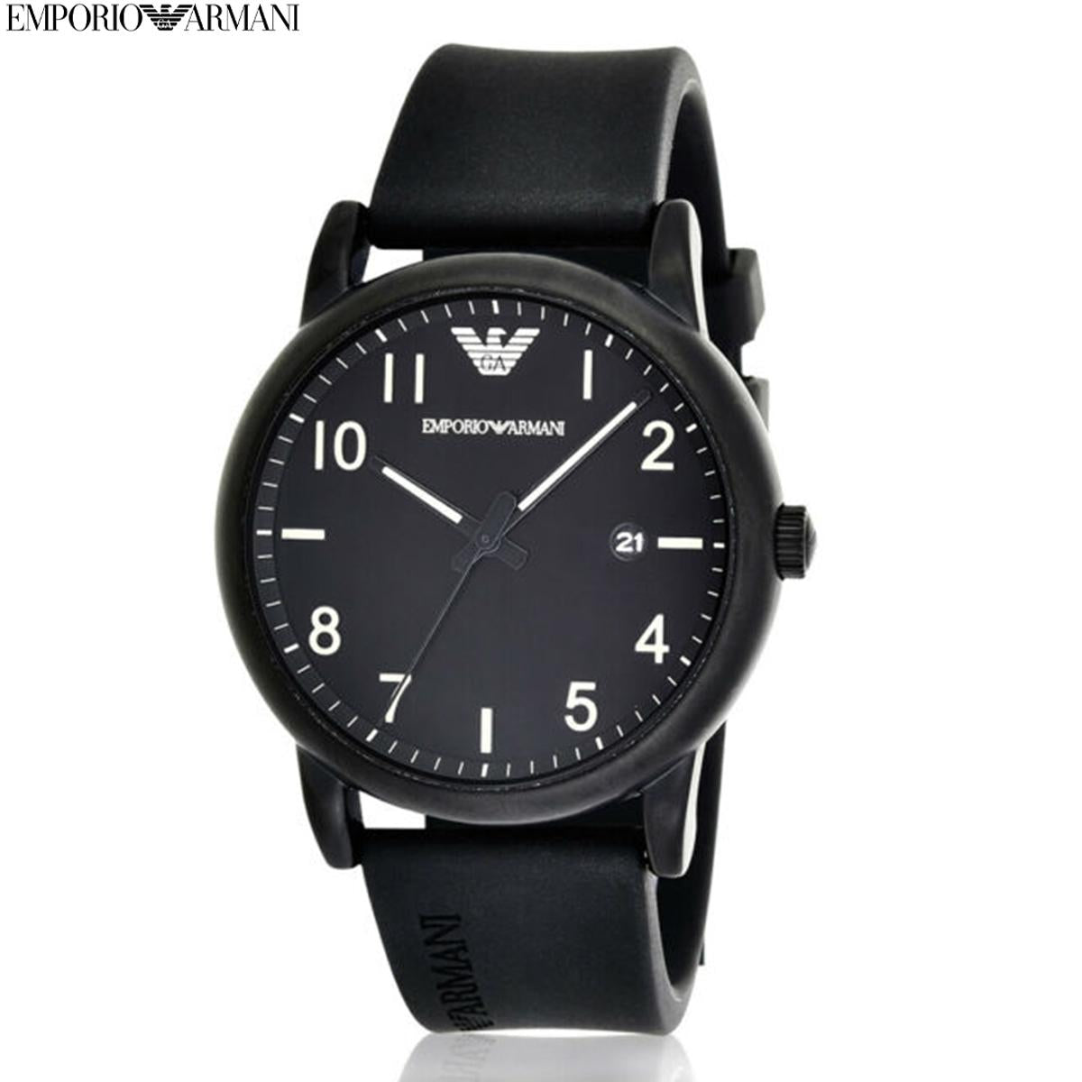  Shop Authentic Emporio Armani Luigi Quartz Black Dial Black Silicon Strap Watch For Men - AR11071 - Luxxuri