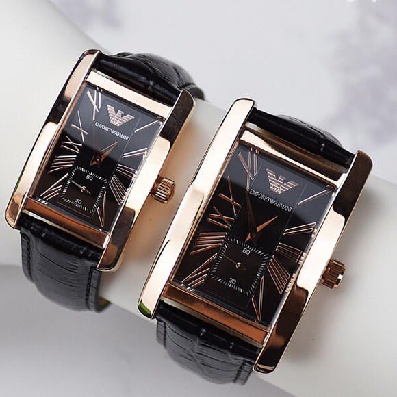  Shop Authentic Emporio Armani Classic Black & Rose Gold Dial Black Leather Strap Watch For Men - AR0168 - Luxxuri