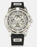  Shop Authentic Guess King Quartz Crystals Silver Dial Black Silicone Strap Watch For Men - GW0537G1 - Luxxuri