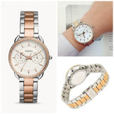  Shop Authentic Fossil Tailor White Dial Two Tone Steel Strap Watch for Women - ES4396 - Luxxuri