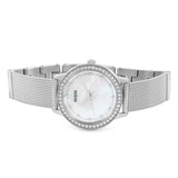  Shop Authentic Guess Chelsea Mother of Pearl White Dial Silver Mesh Strap Watch For Women - W0647L1 - Luxxuri