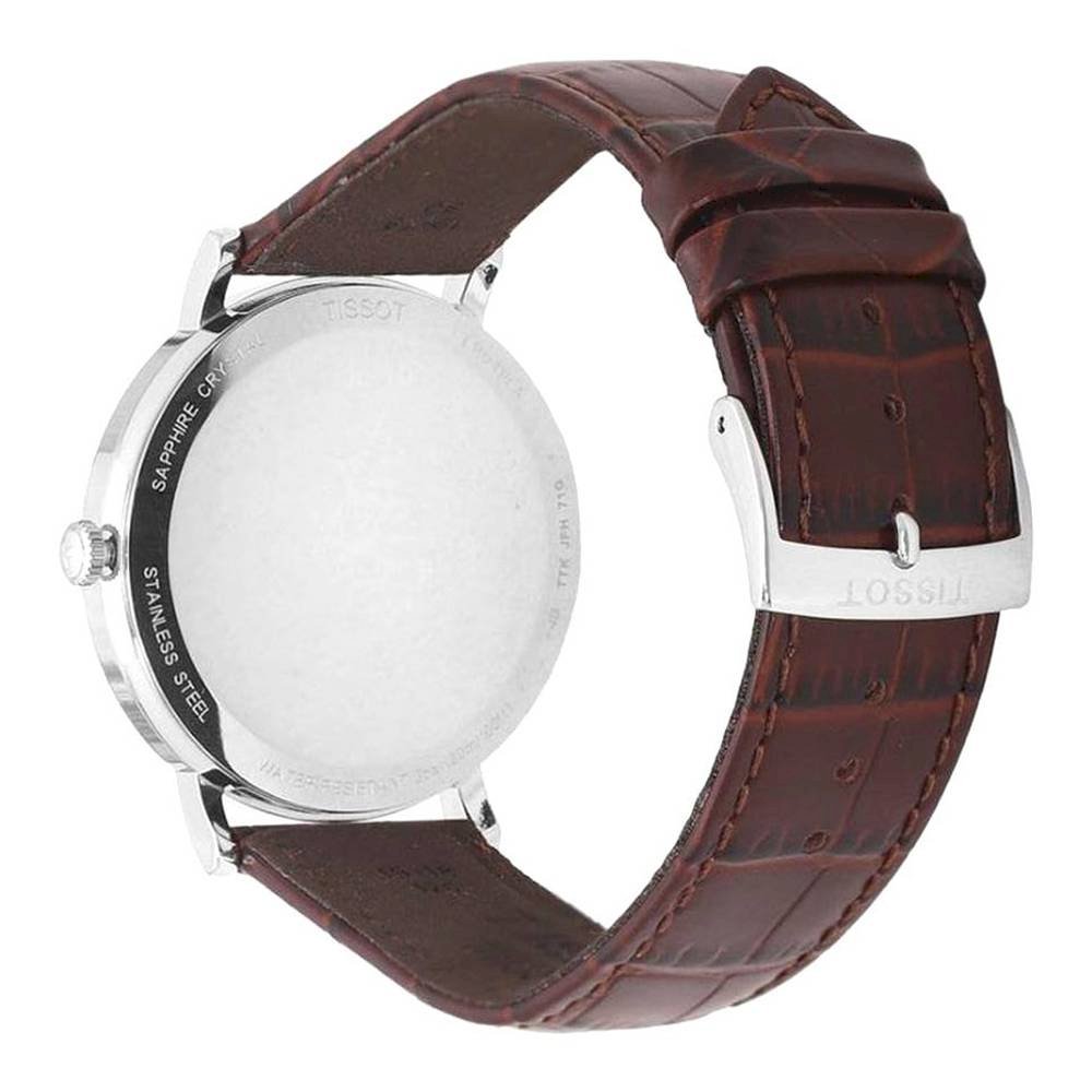  Shop Authentic Tissot T Classic Everytime White Dial Brown Leather Strap Watch For Men - T109.410.16.033.00 - Luxxuri
