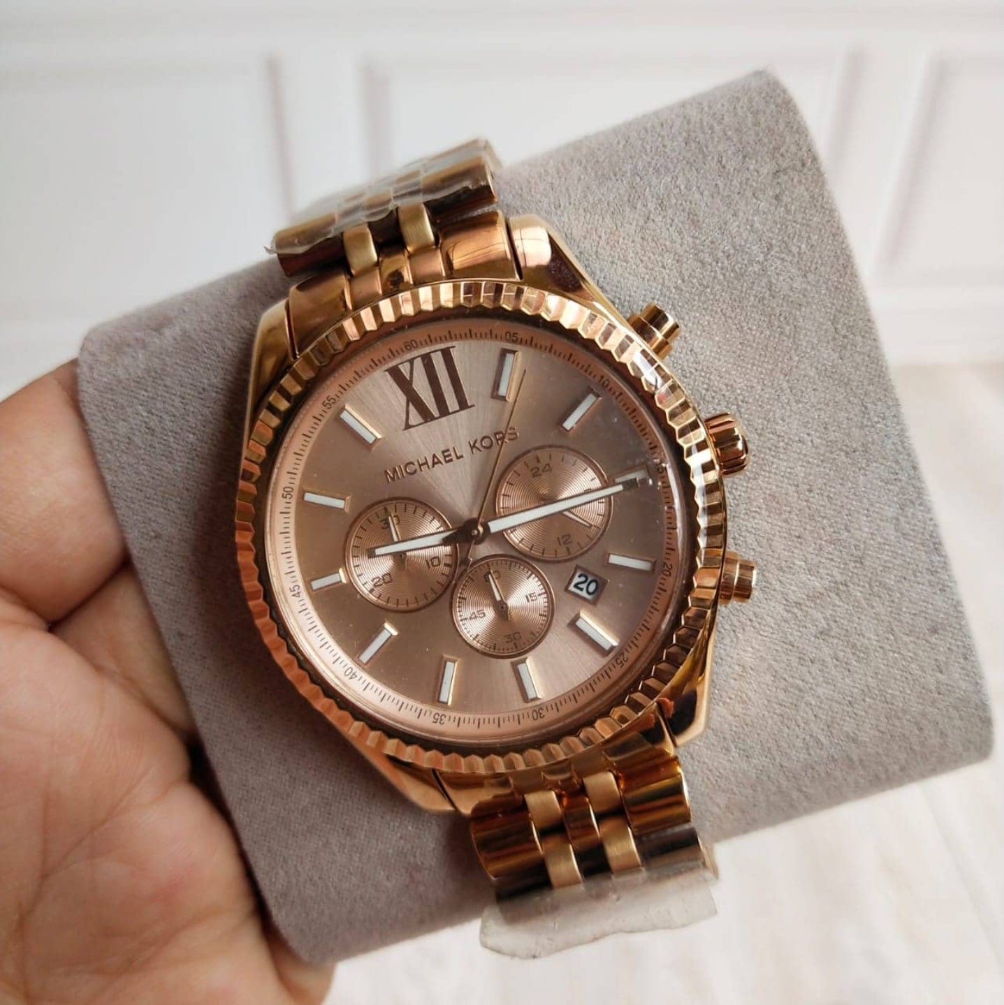  Shop Authentic Michael Kors Lexington Rose Gold Dial Rose Gold Steel Strap Watch for Men - MK8319 - Luxxuri