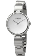  Shop Authentic Calvin Klein Wavy Silver Dial Silver Steel Strap Watch for Women - K9U23146 - Luxxuri