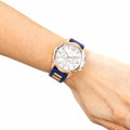 Guess Interpid White & Rose Gold Dial Blue Silicone Strap Watch For Women - W0325L8