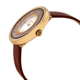  Shop Authentic Swarovski Crystalline Pure White Dial Brown Leather Strap Watch for Women - 5275040 - Luxxuri