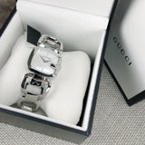  Shop Authentic Gucci G-Class Mother of Pearl Dial Silver Steel Strap Watch For Women - YA125404 - Luxxuri