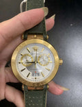  Shop Authentic Versace Aion Chronograph White Dial Green Leather Strap Watch for Men - VBR020017 - Luxxuri