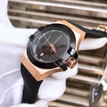  Shop Authentic Maserati Potenza Black & Rose Gold Dial Black Rubber Strap Watch For Men - R8851108002 - Luxxuri