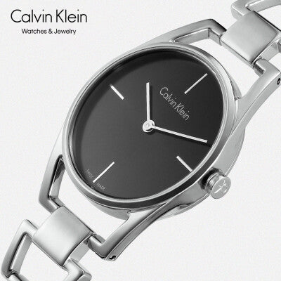  Shop Authentic Calvin Klein Dainty Black Dial Silver Steel Strap Watch for Women - K7L23141 - Luxxuri