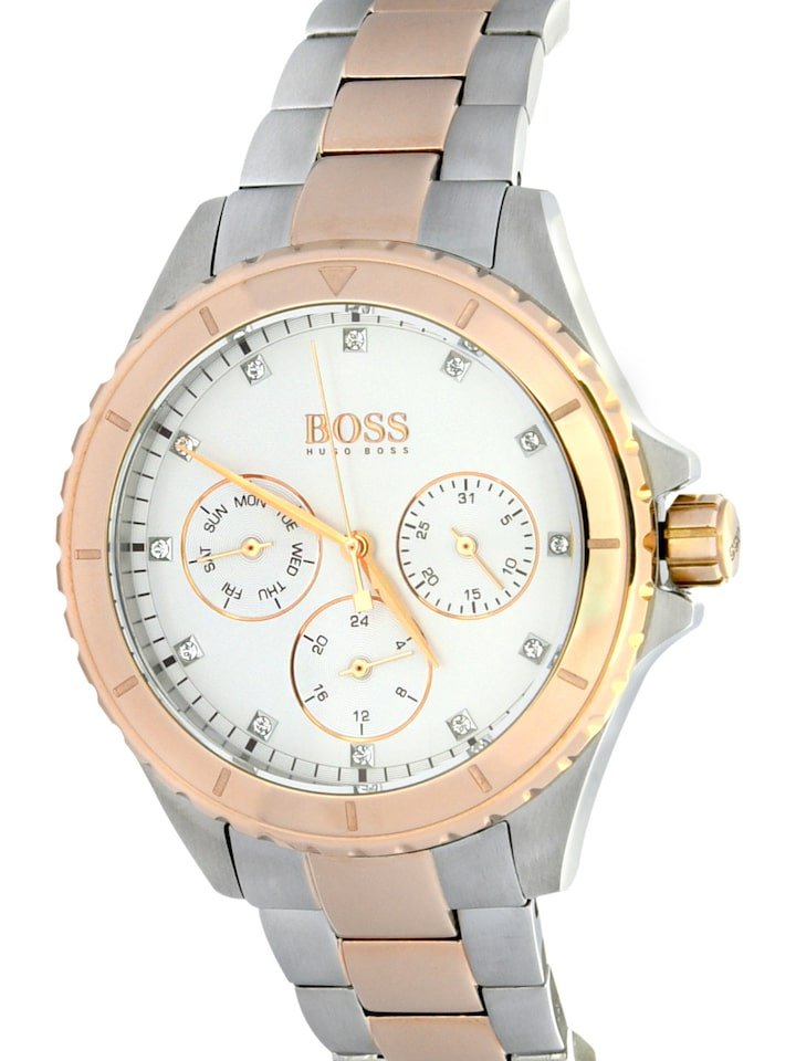  Shop Authentic Hugo Boss Hera Chronograph Silver Dial Two Tone Steel Strap Watch for Women - 1502446 - Luxxuri