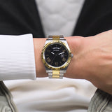  Shop Authentic Guess Connoisseur Black Dial Two Tone Steel Strap Watch for Men - GW0265G5 - Luxxuri