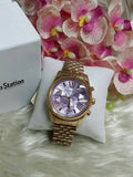  Shop Authentic Michael Kors Lexington Purple Dial Rose Gold Steel Strap Watch For Women - MK6207 - Luxxuri