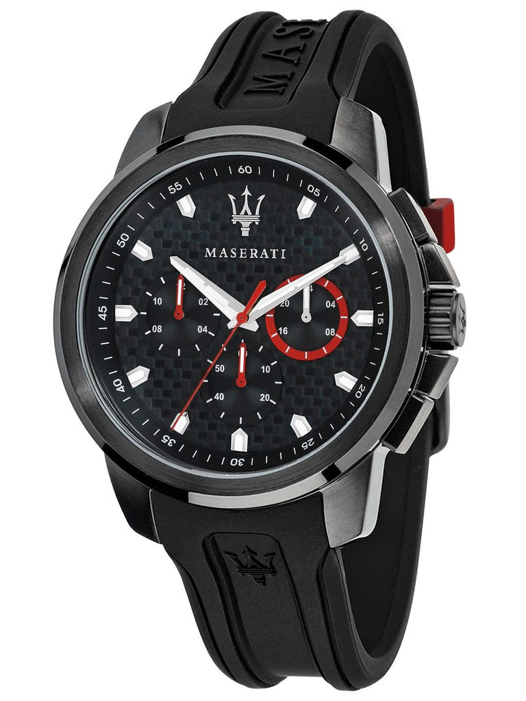  Shop Authentic Maserati SFIDA Chronograph Quartz Stainless Steel Black Dial Watch For Men - R8851123007 - Luxxuri