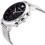  Shop Authentic Emporio Armani Classic Chronograph Black Dial Silver Mesh Bracelet Watch For Men - AR1808 - Luxxuri