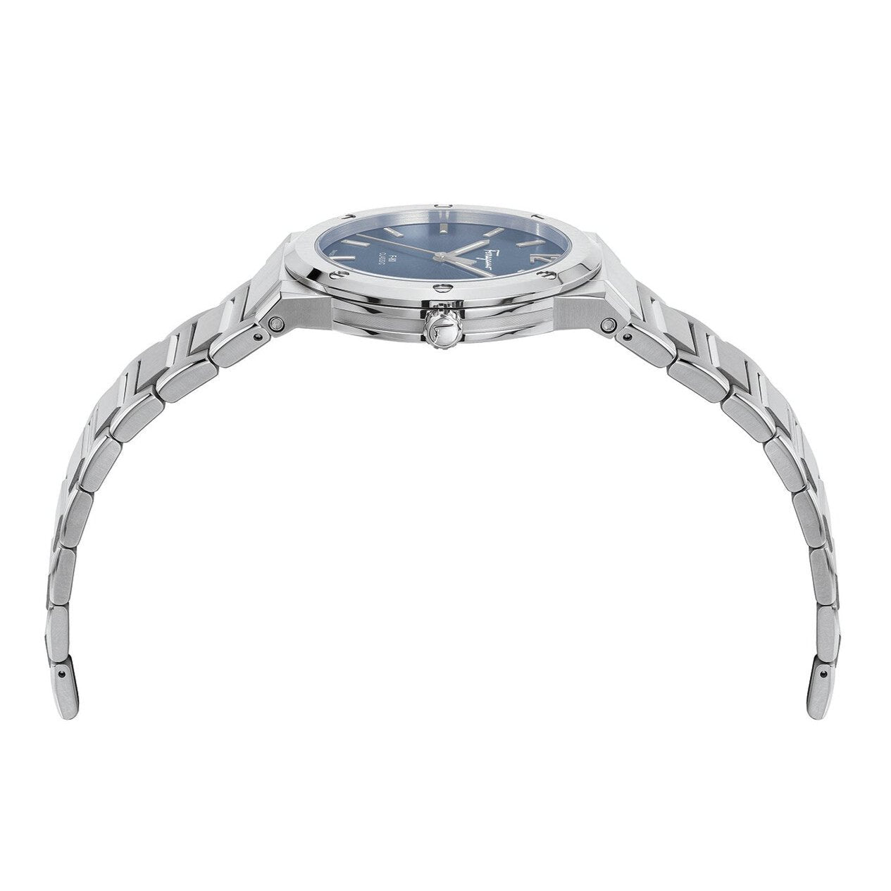  Shop Authentic Salvatore Ferragamo F-80 Classic Blue Dial Silver Steel Strap Watch for Men - SFDT01320 - Luxxuri