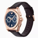  Shop Authentic Emporio Armani Federico Chronograph Blue Dial Brown Leather Strap Watch For Men - AR11563 - Luxxuri