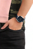  Shop Authentic Emporio Armani Giovanni T Bar Chronograph Quartz Blue Dial Blue Leather Strap Watch For Men - AR11226 - Luxxuri