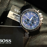  Shop Authentic Hugo Boss Driver Sport Chronograph Blue Dial Black Leather Strap Watch for Men - 1513077 - Luxxuri