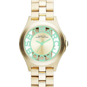  Shop Authentic Marc Jacobs Henry Gold Dial Gold Steel Strap Watch for Women - MBM3295 - Luxxuri