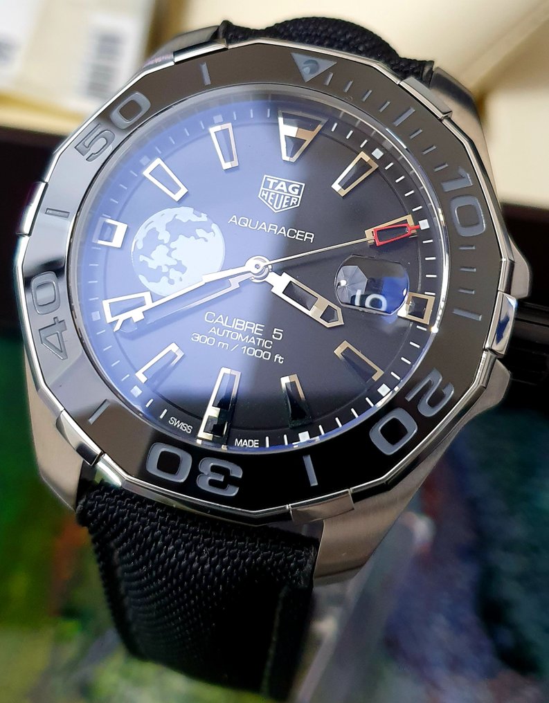Tag Heuer Aquaracer Moon Black Dial Watch for Men - WAY201J.FC6370